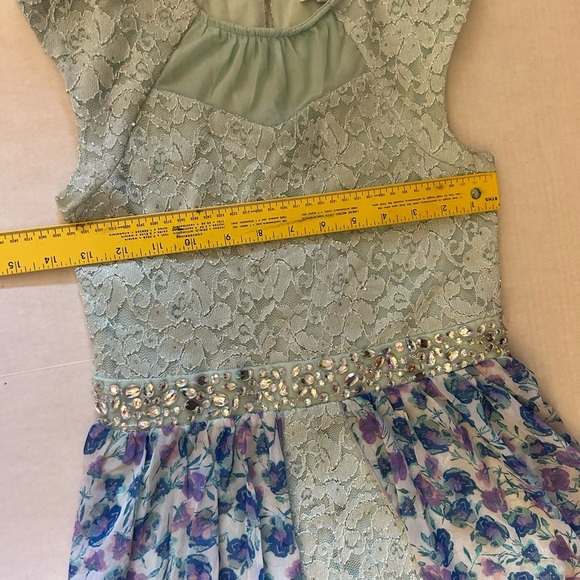 Speechless Glitter lace floral maxi overlay romper skort dress girls Sz-16 AA4 - Picture 10 of 11